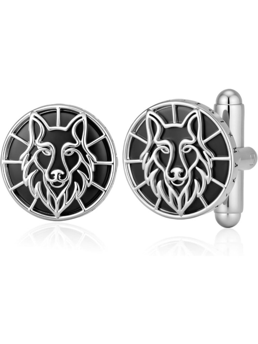 Stylish 925 Sterling Silver Black Obsidian Cufflinks for Men - Perfect for